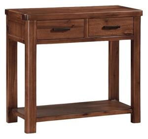 Areli Wooden Large Console Table In Dark Acacia Finish