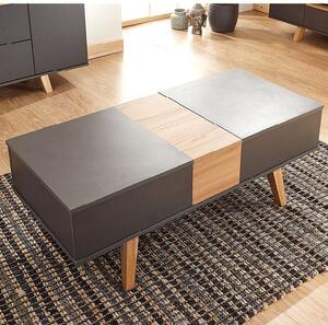 Melbourn Coffee Table In Grey And Oak Effect With Lift Up Top