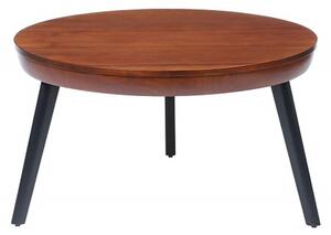 Morvik Wooden Coffee Table Round In Walnut