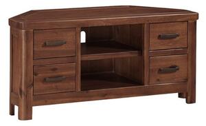 Areli Wooden Corner TV Stand In Dark Acacia Finish