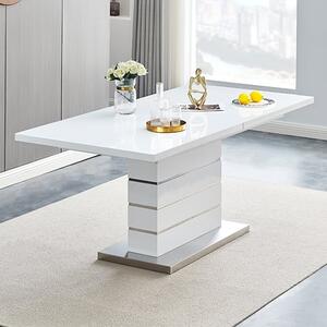 Parini Large Extending High Gloss Dining Table In White