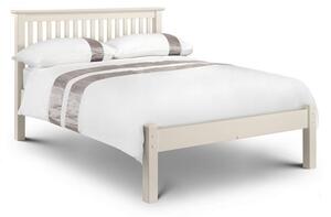 Ballari Wooden Double Size Low Foot Bed In Stone White