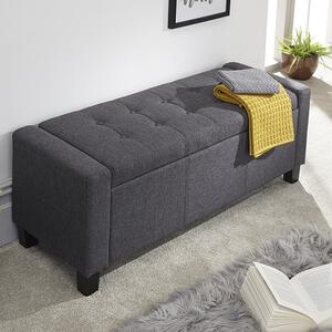 Ventnor Fabric Ottoman Storage Blanket Box In Charcoal