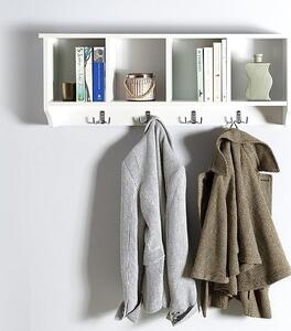 Keswick Wall Rack In White With Four Storage Compartments