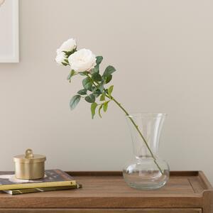 Artificial White Cabbage Rose Stem White