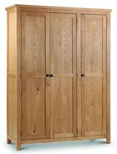 Mabli Three Doors Wooden Wardrobe In Waxed Oak Finish