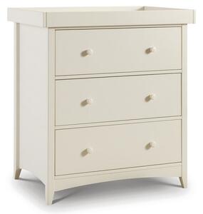 Caelia Kids Wooden Changing Station In Stone White Lacquer