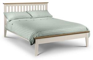 Saadet Two Tone Double Size Bed In Stone White Lacquered