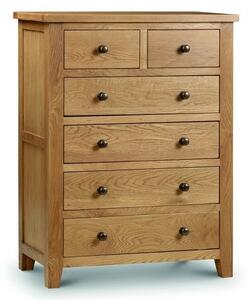 Mabli Tall Chest Of Drawers In Waxed Oak Finish