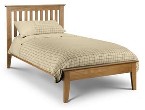 Saadet Wooden Single Size Bed In Oak Sheen Lacquer Finish