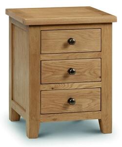 Mabli Three Drawers Bedside Cabinet In Waxed Oak Finish