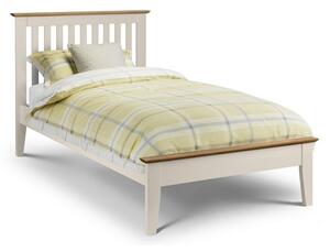 Saadet Two Tone Single Size Bed In Stone White Lacquered