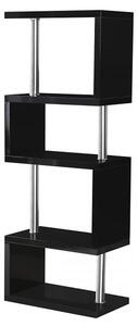 Cayuta Wooden Five Tier Shelving Unit In Black Gloss