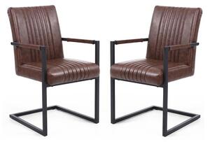 Dewall Cantilever Chair In Brown With Black Frame In A Pair