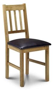 Calliope Dining Chair In Oiled Oak Finish With Brown Seat