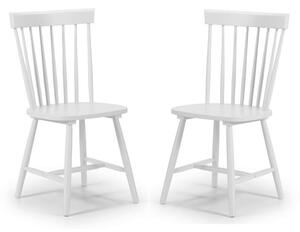 Takiko Wooden Dining Chair In White Lacquer In A Pair