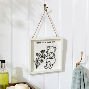 Disney Winnie the Pooh Hanging Plaque Black and White