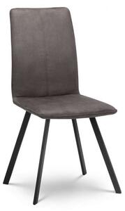 Maclean Fabric Dining Chair In Charcoal Grey With Black Steel Legs