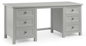 Madge Wooden Dressing Table In Dove Grey Lacquer