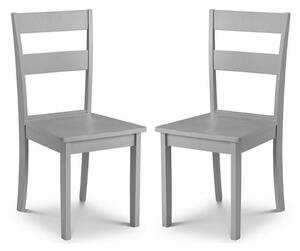 Kalare Wooden Dining Chair In Grey Lacquer In A Pair