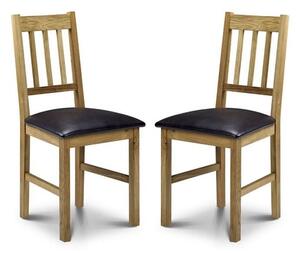 Calliope Wooden Dining Chair In Oiled Oak Finish In A Pair