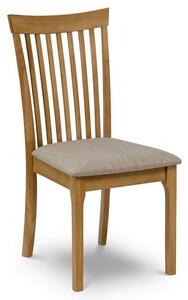 Ichigo Wooden Dining Chair With Fabric Seat In Oak Lacquer