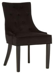 Adalinise Velvet Dining Chair With Wooden Legs In Black