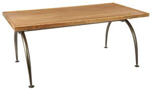 Ashbling Wooden Dining Table With Curved Iron Legs In Natural