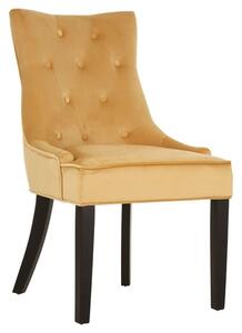 Adalinise Velvet Dining Chair With Wooden Legs In Gold