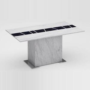 Sonati Marble Effect Console Table In White With Steel Base