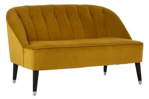 Agoront Upholstered Velvet 2 Seater Sofa In Yellow