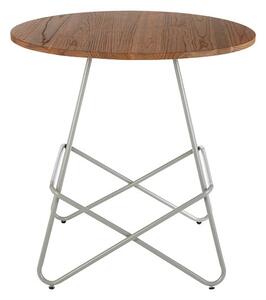 Pherkad Wooden Round Dining Table With Metallic Grey Legs