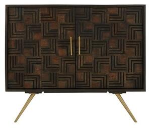 Sutra Wooden Sideboard With Warm Gold Legs In Brown