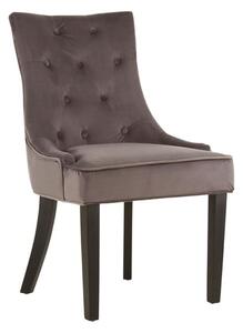 Adalinise Velvet Dining Chair With Wooden Legs In Grey