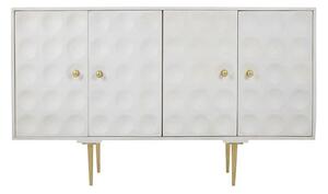 Profi Wooden Sideboard In White With Indented Circles Design