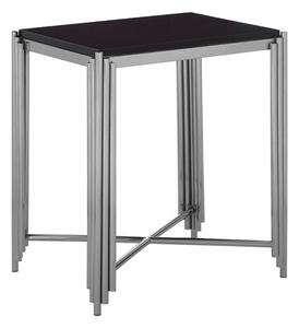 Gakyid Square Granite Top Side Table With Stainless Steel Frame