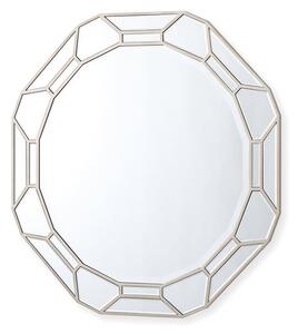 Rose Round Wall Mirror In Silver Mirrored Frame