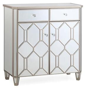 Rose Mirrored Sideboard With 2 Doors And 2 Drawers In Silver