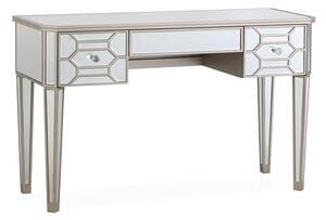 Rose Mirrored Dressing Table With 3 Drawers In Silver