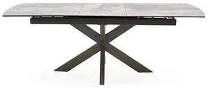 Valerio Ceramic Extending Dining Table With Metal Base In Grey