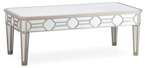 Rose Rectangular Mirrored Coffee Table In Silver