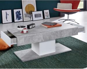 Universal Wooden Coffee Table In Stone Grey With Storage