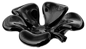 Shotwell Ceramic Clover Design Dish In Black Finish