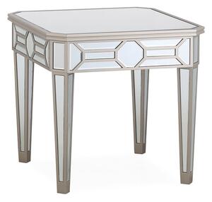 Rose Square Mirrored Lamp Table In Silver