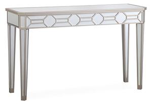 Rose Rectangular Mirrored Console Table In Silver