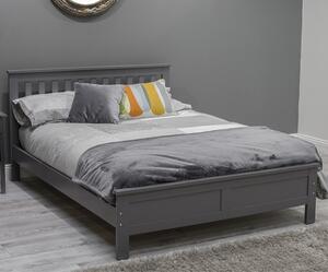 Willox Wooden Double Size Bed In Grey