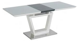 Atmiro Glass Extending Dining Table In White And Grey Gloss