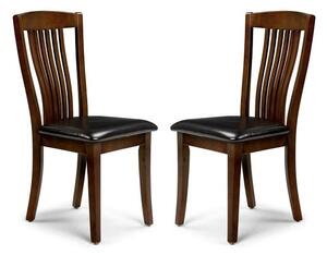 Calico Dining Chair In Mahogany With Brown Seat In A Pair