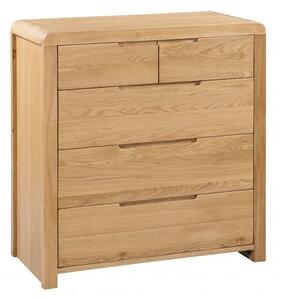 Camber Wooden Tall Chest Of Drawers In Waxed Oak Finish