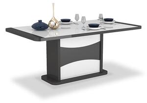 Zaire Extending High Gloss Dining Table In White And Grey